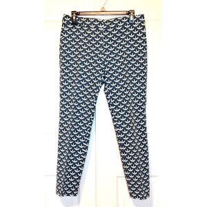 Ann Taylor Factory Signature Stretch Pants Women's 6 Blue‎ White & Black Lotus